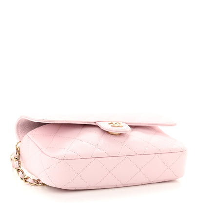 Chanel Caviar Quilted Flap Phone Holder With Chain Light Pink 4 of 11