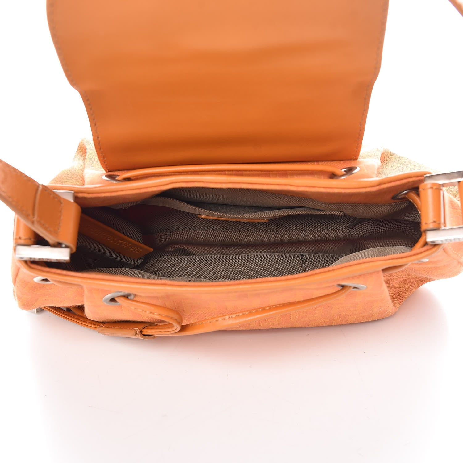 Fendi Zucchino Cuoio Shoulder Bag Mandarino 5 of 19