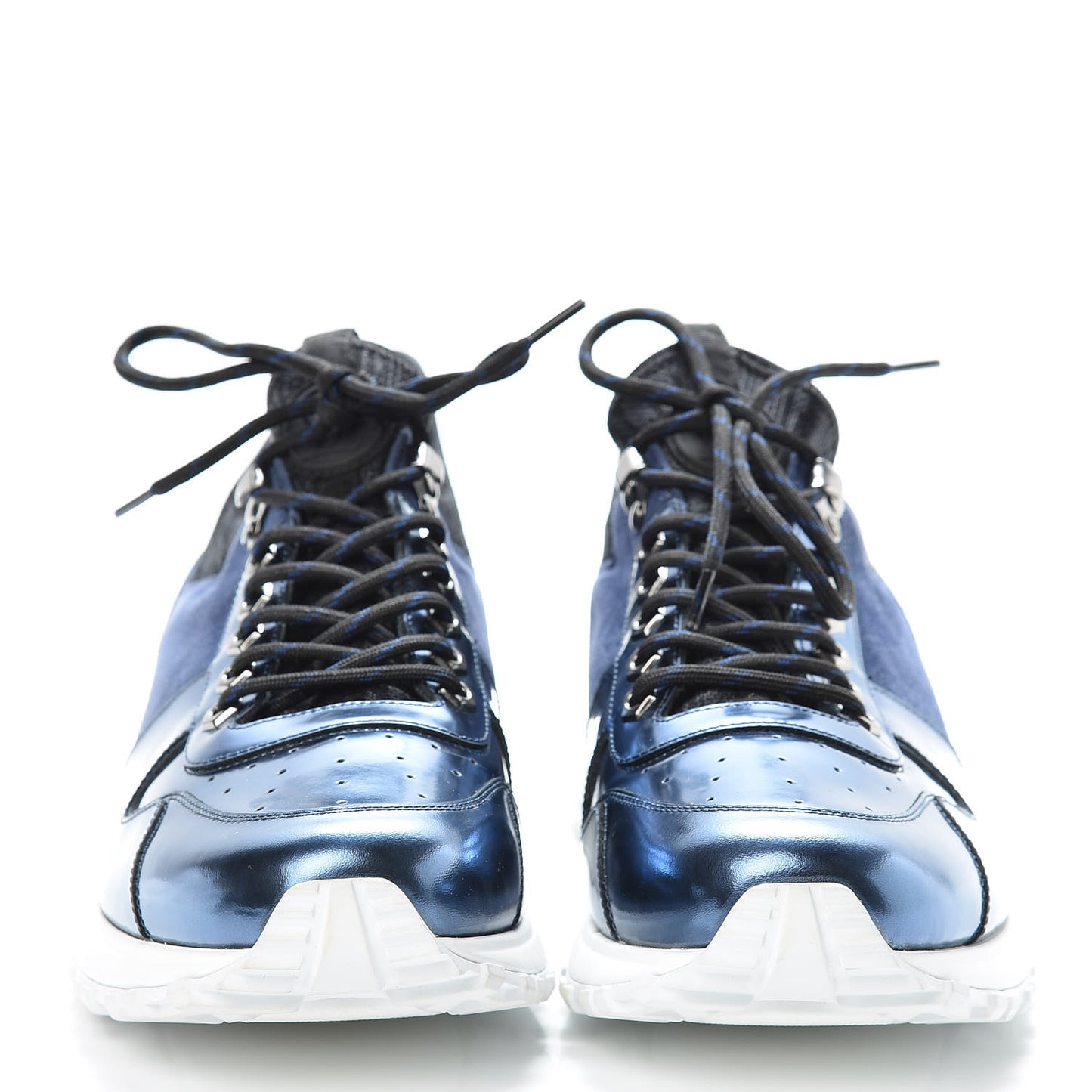 Metallic Patent Suede Run Away Sneakers 8.5 Marine