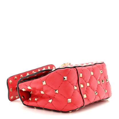 Valentino Garavani Lambskin Micro Rockstud Spike Shoulder Bag Red 4 of 10