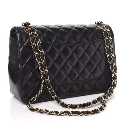 Chanel Lambskin Quilted Jumbo Double Flap Black 3 of 9