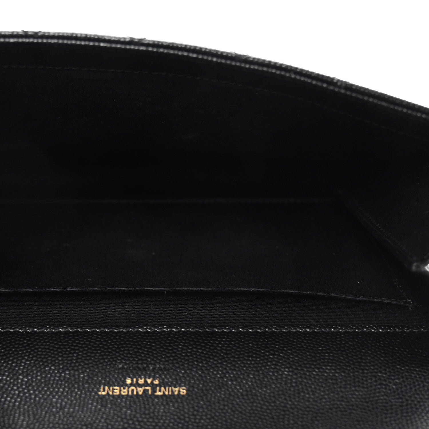 Saint Laurent Grain De Poudre Textured Mixed Matelasse Triquilt Monogram Clutch Black 5 of 7