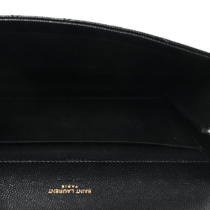 Saint Laurent Grain De Poudre Textured Mixed Matelasse Triquilt Monogram Clutch Black 5 of 7
