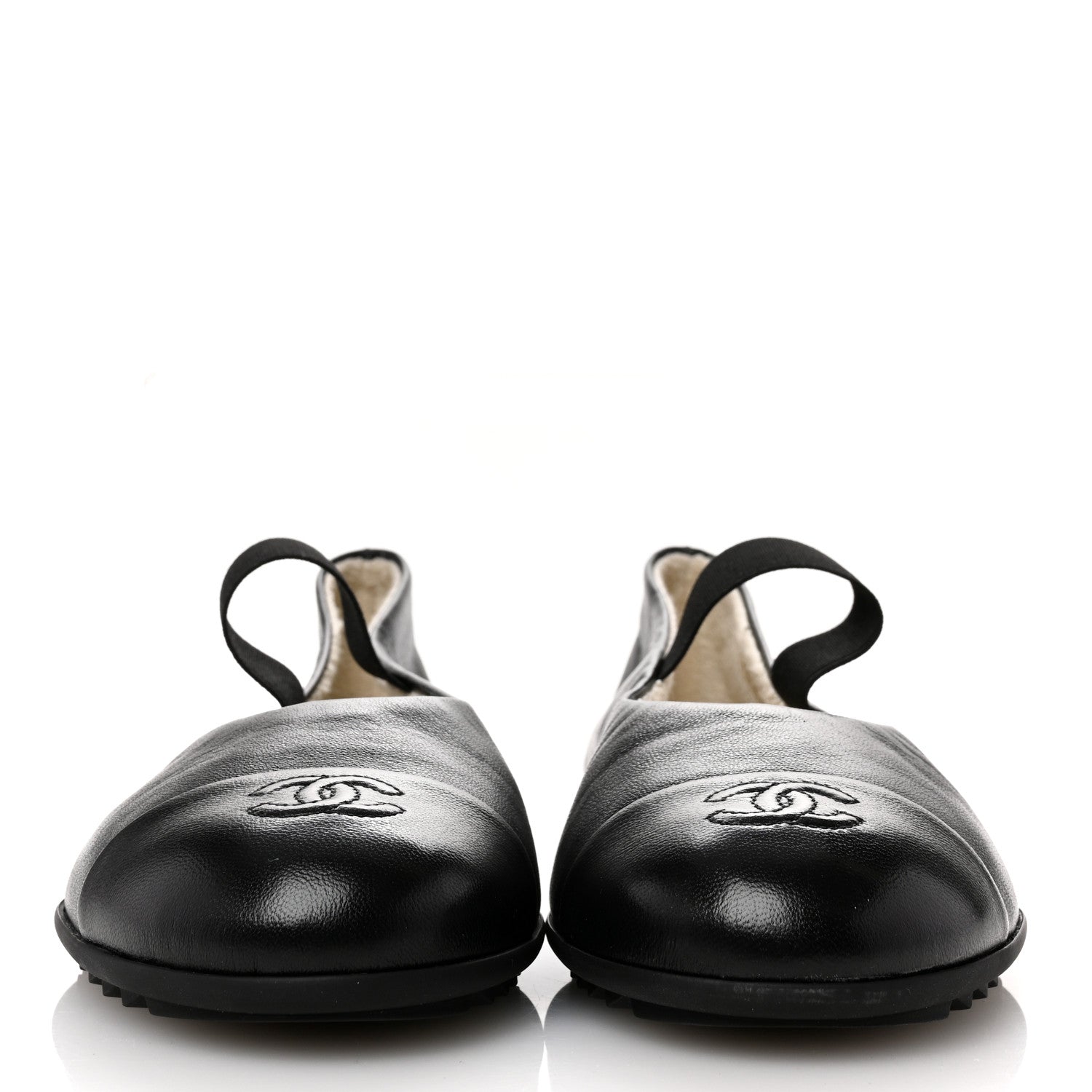 Chanel Lambskin Cap Toe CC Mary Jane Flats 40 Black 3 of 10