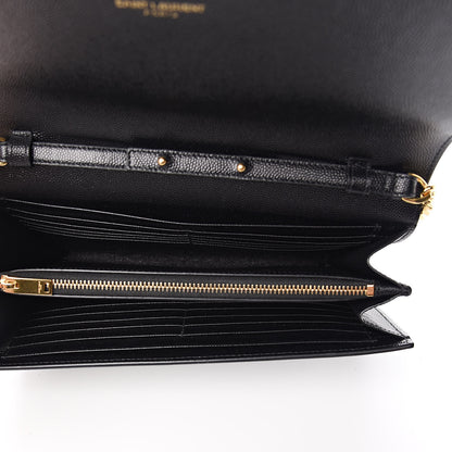 Saint Laurent Grain De Poudre Star Studded Monogram Wallet on Chain Black 5 of 11