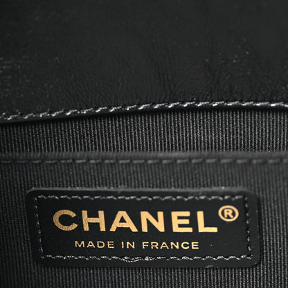 Chanel Metallic Glazed Calfskin Medium Boy Flap Black Gold 6 of 9