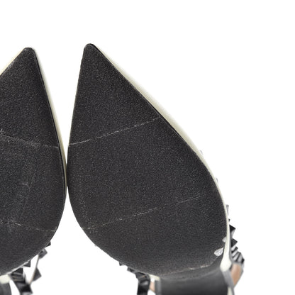Valentino Garavani Nappa Rockstud Ankle Strap 100mm Pumps 40 Light Ivory Black 11 of 12