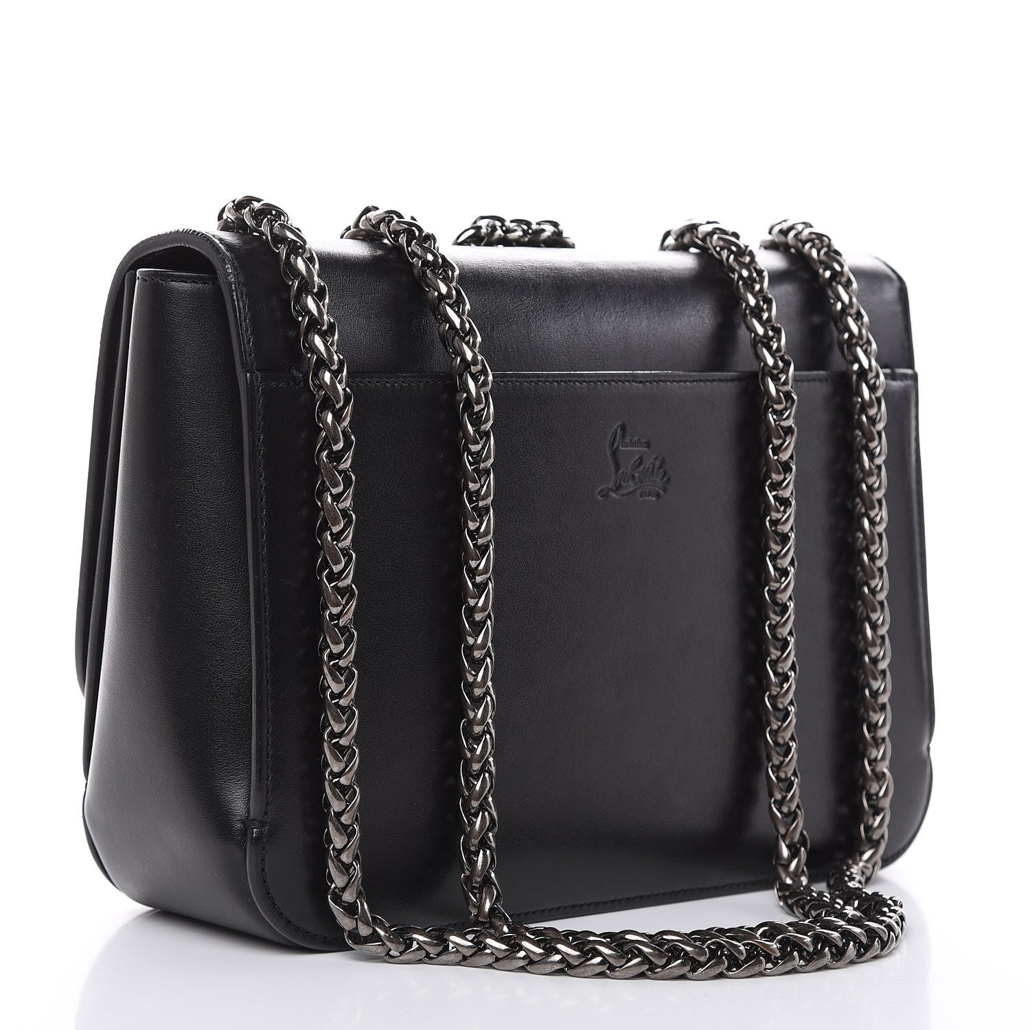 Christian Louboutin Calfskin Small Sweety Charity NV Shoulder Bag Black 3 of 15