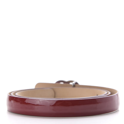 Chanel Patent Calfskin CC Logo Skinny Belt 80 32 Red 2 of 5