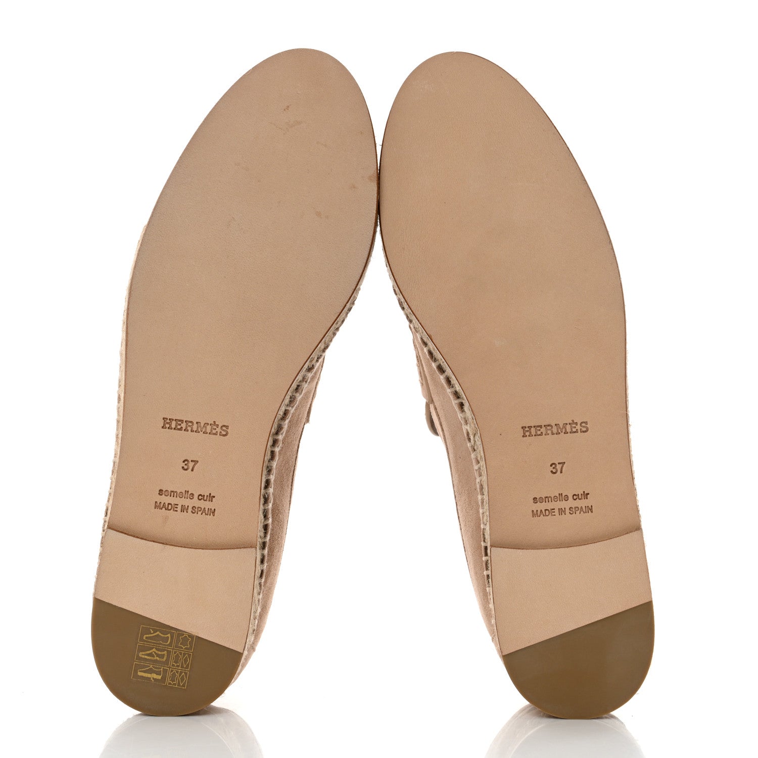 Hermes Suede Calfskin Womens Trip Espadrilles 37 Bois de Santal 5 of 9