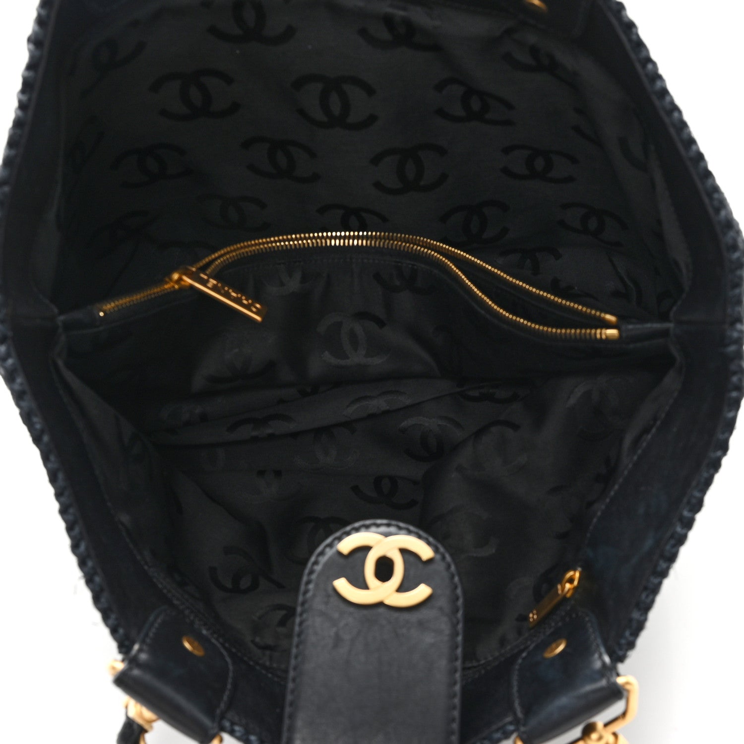 Chanel Straw Raffia Tote Black 5 of 11