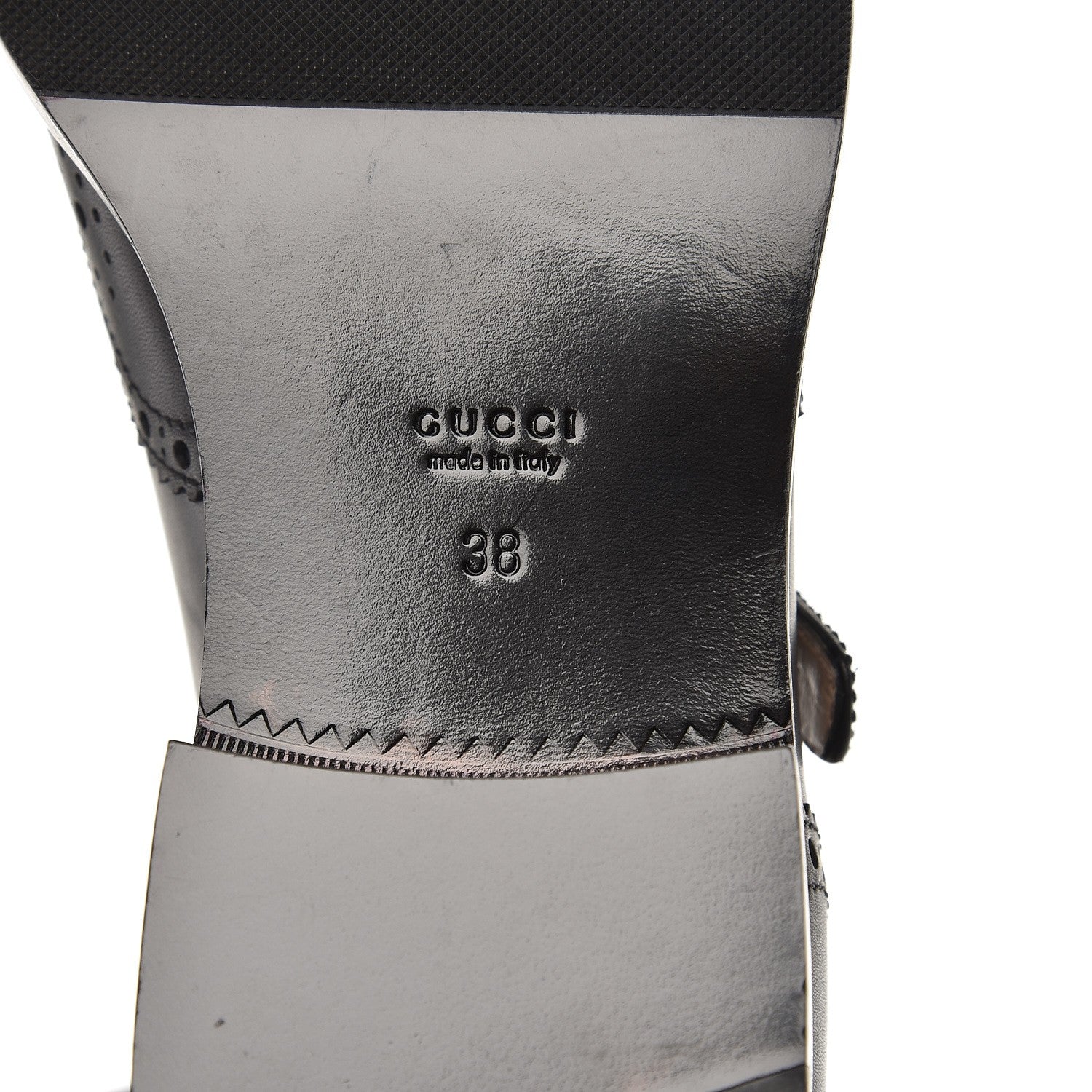 Gucci Calfskin Queercore Brogue Knee High Boots 38 Black 6 of 7