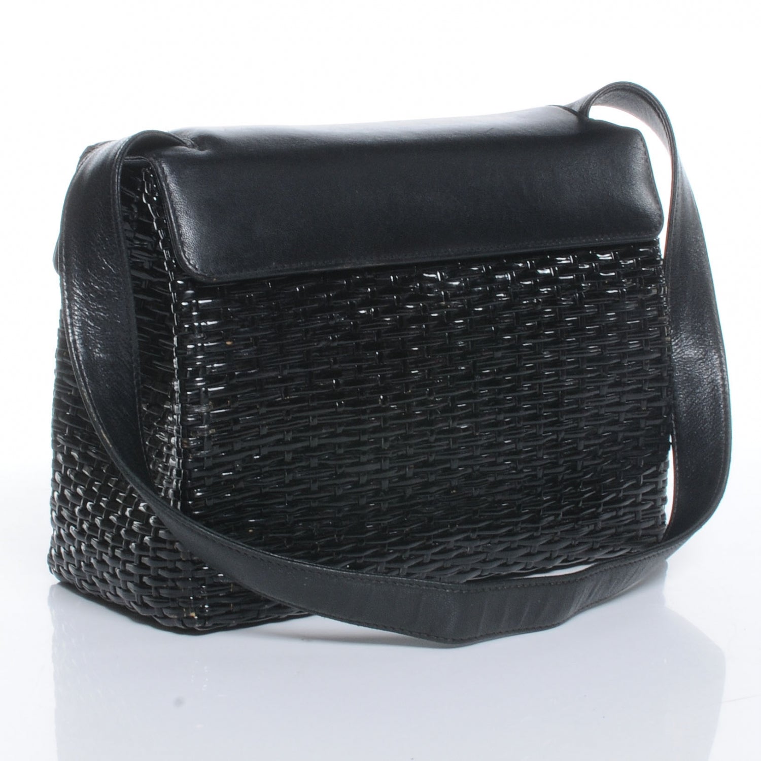 Chanel Straw Bag Tortoise CC Lock Black 3 of 7