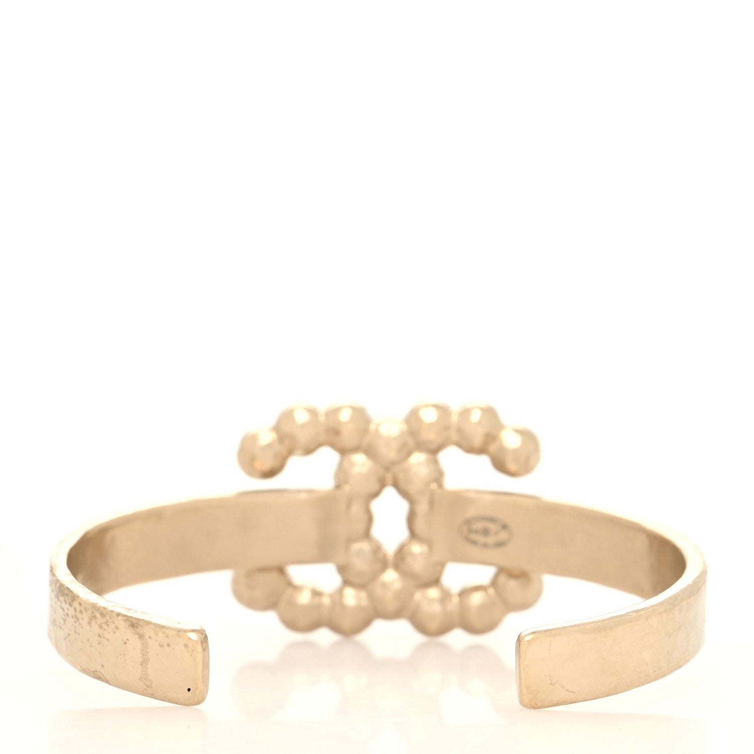 Chanel Pearl CC Cuff Bracelet Gold Pearly White 3 of 5