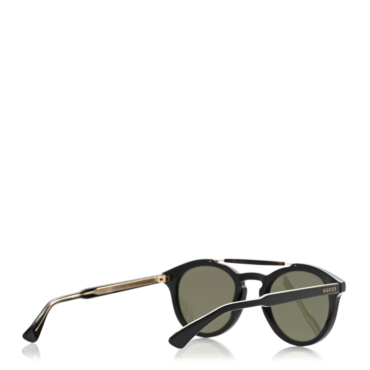 Gucci Round Avana Sunglasses GG0124SA Black Tortoise 4 of 9