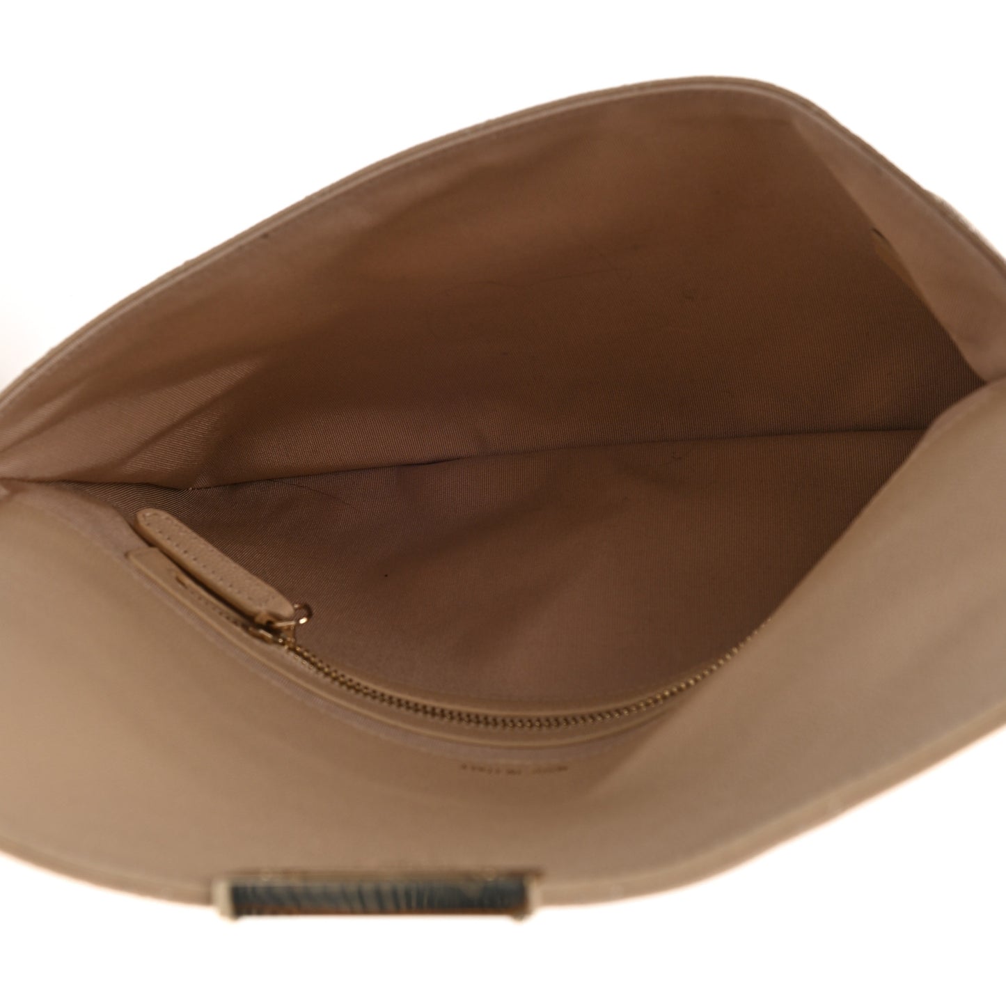 Caviar Quilted Medium Golden Class Pouch Beige