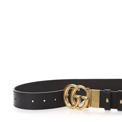 Gucci Calfskin Double G Reversible 37mm Belt 80 32 Black Cocoa 5 of 6