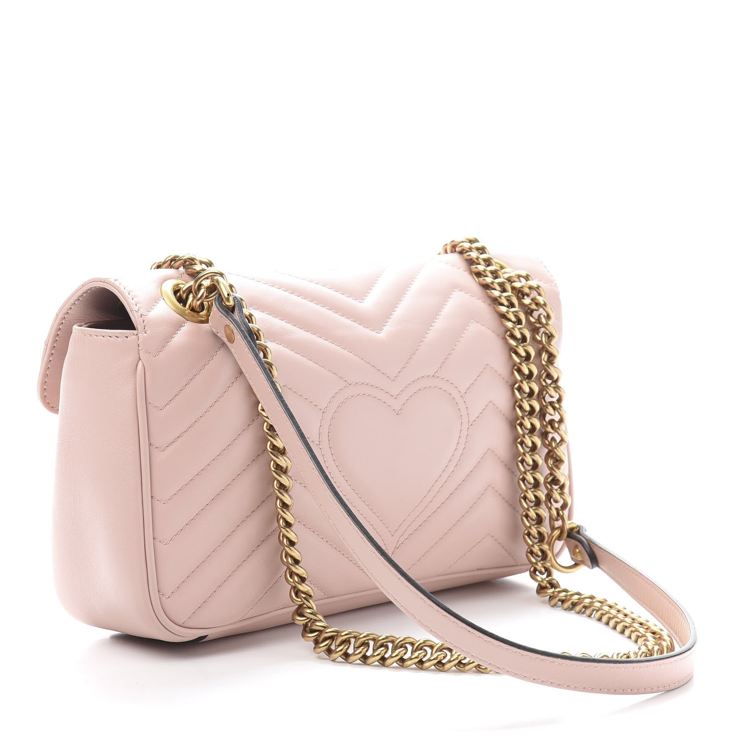 Gucci Calfskin Matelasse Small GG Marmont Shoulder Bag Perfect Pink 3 of 12