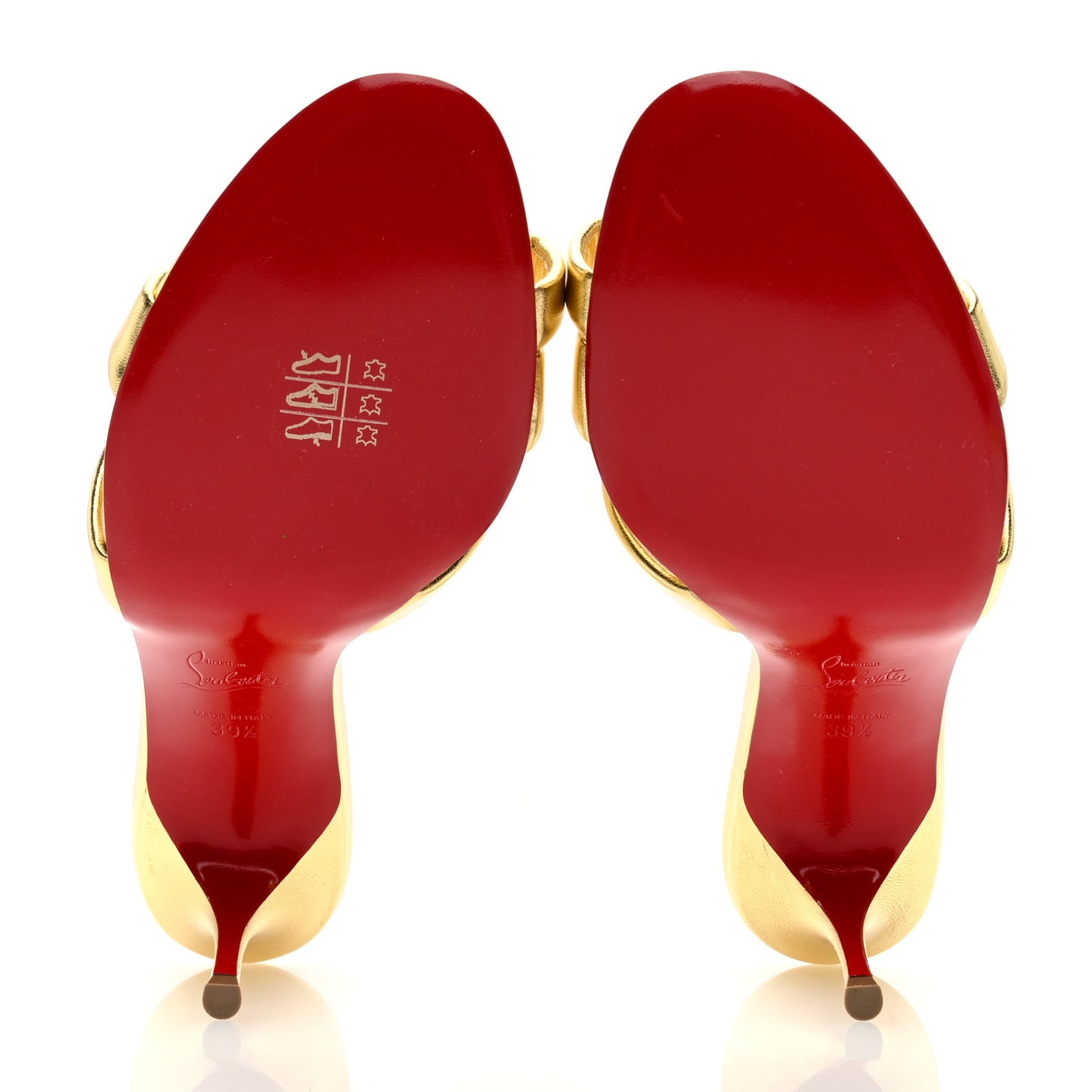 Metallic Calfskin Simply Me 70 Slide Sandals 39.5 Gold