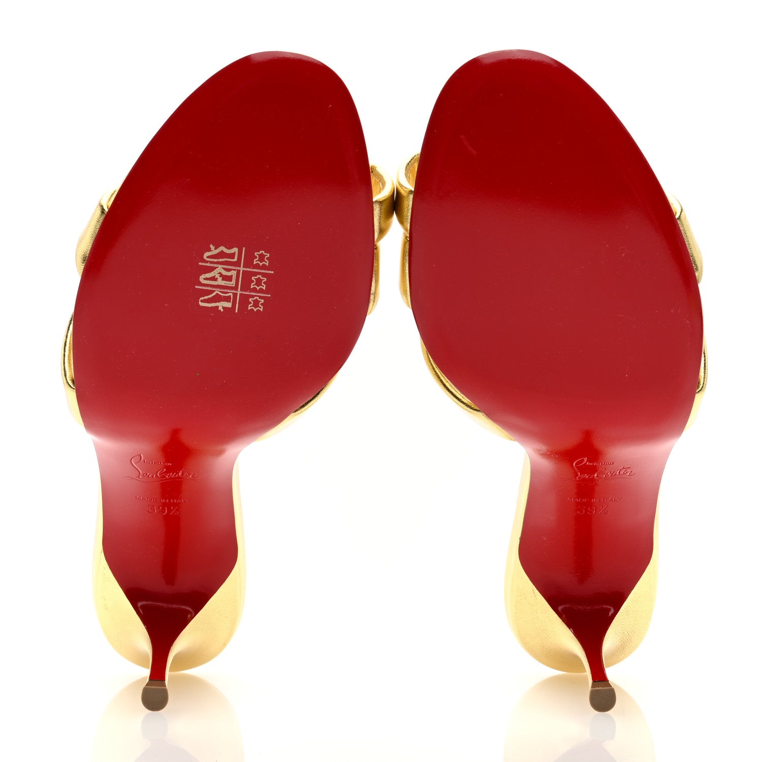 Christian Louboutin Metallic Calfskin Simply Me 70 Slide Sandals 39.5 Gold 5 of 8