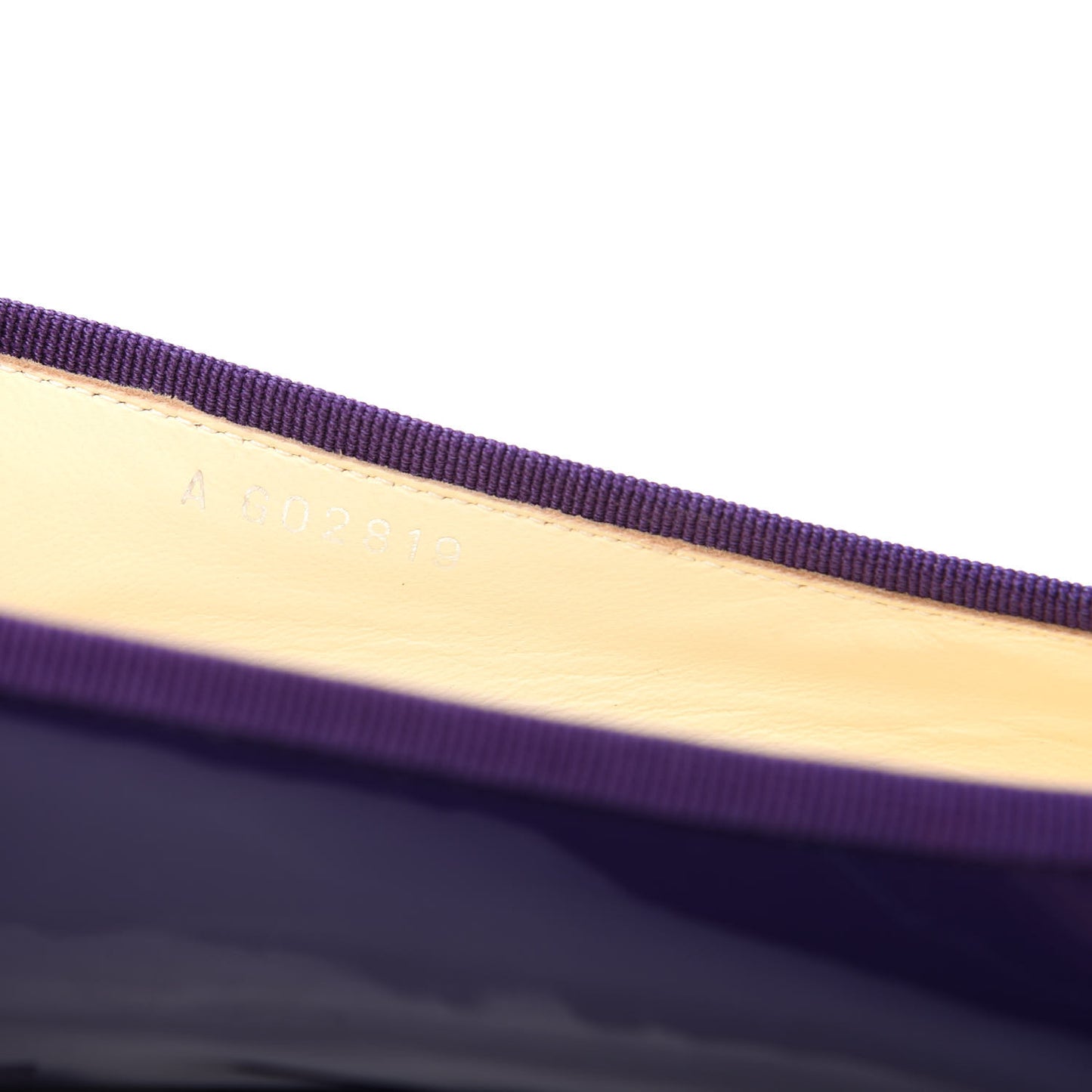 Patent Calfskin CC Cap Toe Ballerina Flats 40.5 Purple