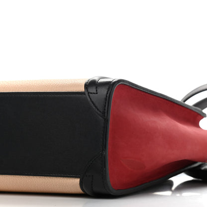 Celine Drummed Calfskin Nubuck Nano Tri-Color Luggage Ruby 9 of 15
