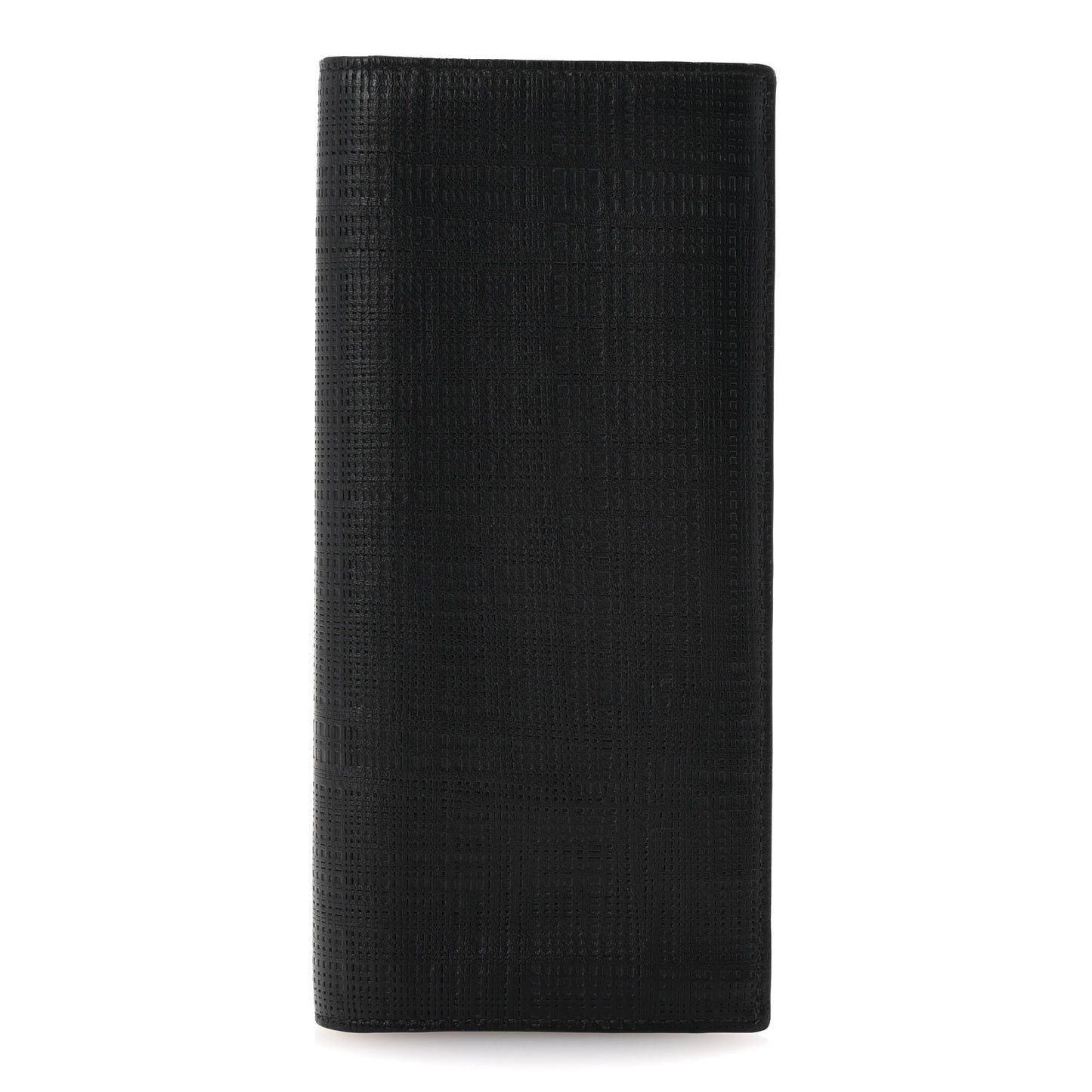 Textured Calfskin Long Horizontal Wallet Black