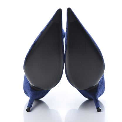 Balenciaga Velvet Spandex Extreme Pointed Toe Knife Ankle Boots 40 Blue 5 of 7