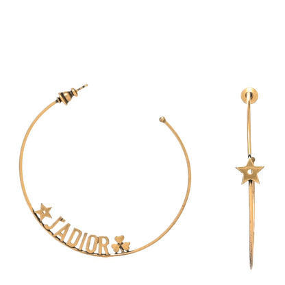 Christian Dior Metal J'Adior Hoop Earrings Aged Gold 1 of 4