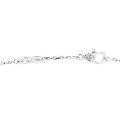 Van Cleef & Arpels 18K White Gold Diamond Vintage Alhambra Pendant Necklace 4 of 5