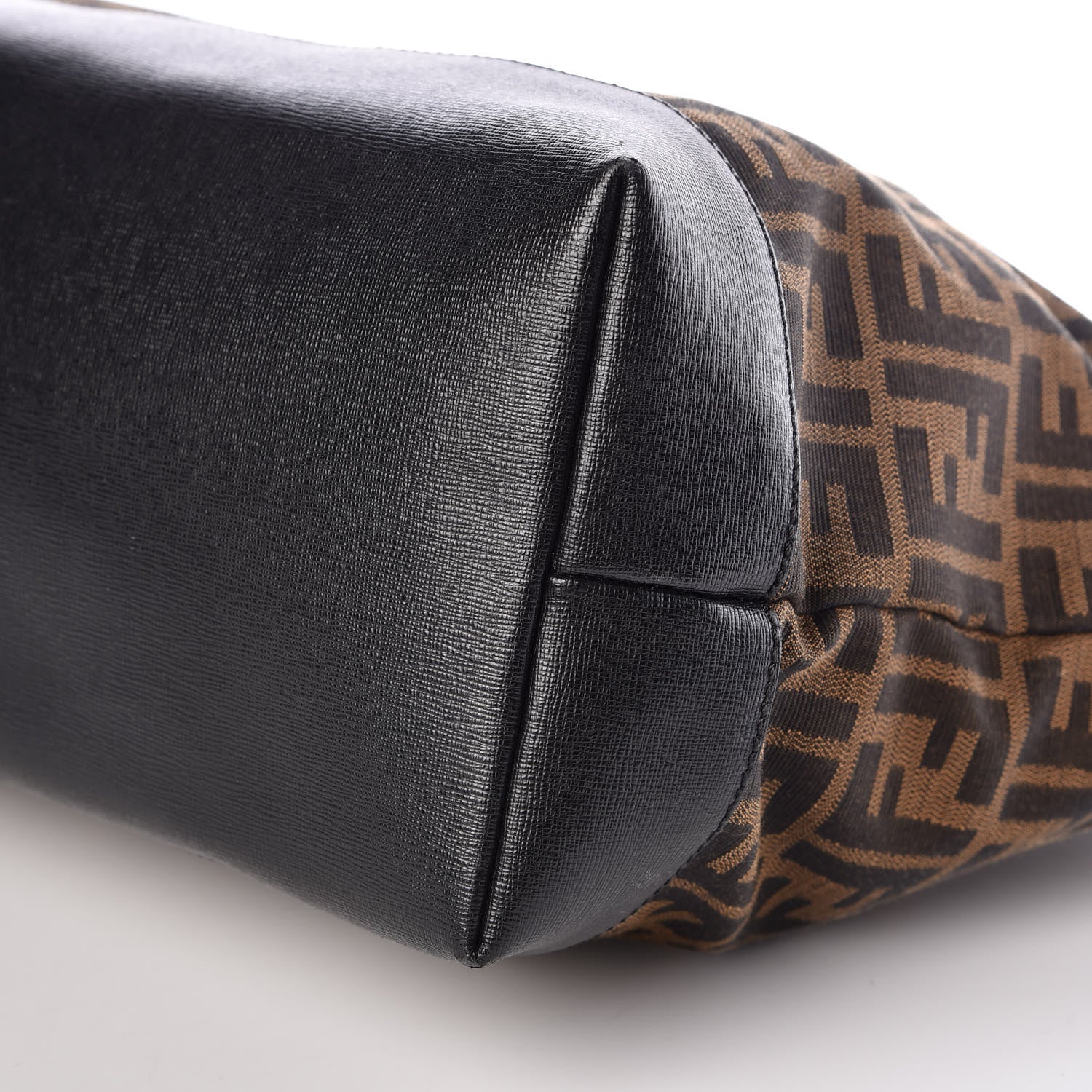Fendi Zucca Vitello Elite Medium Roll Tote Tobacco Black 6 of 12