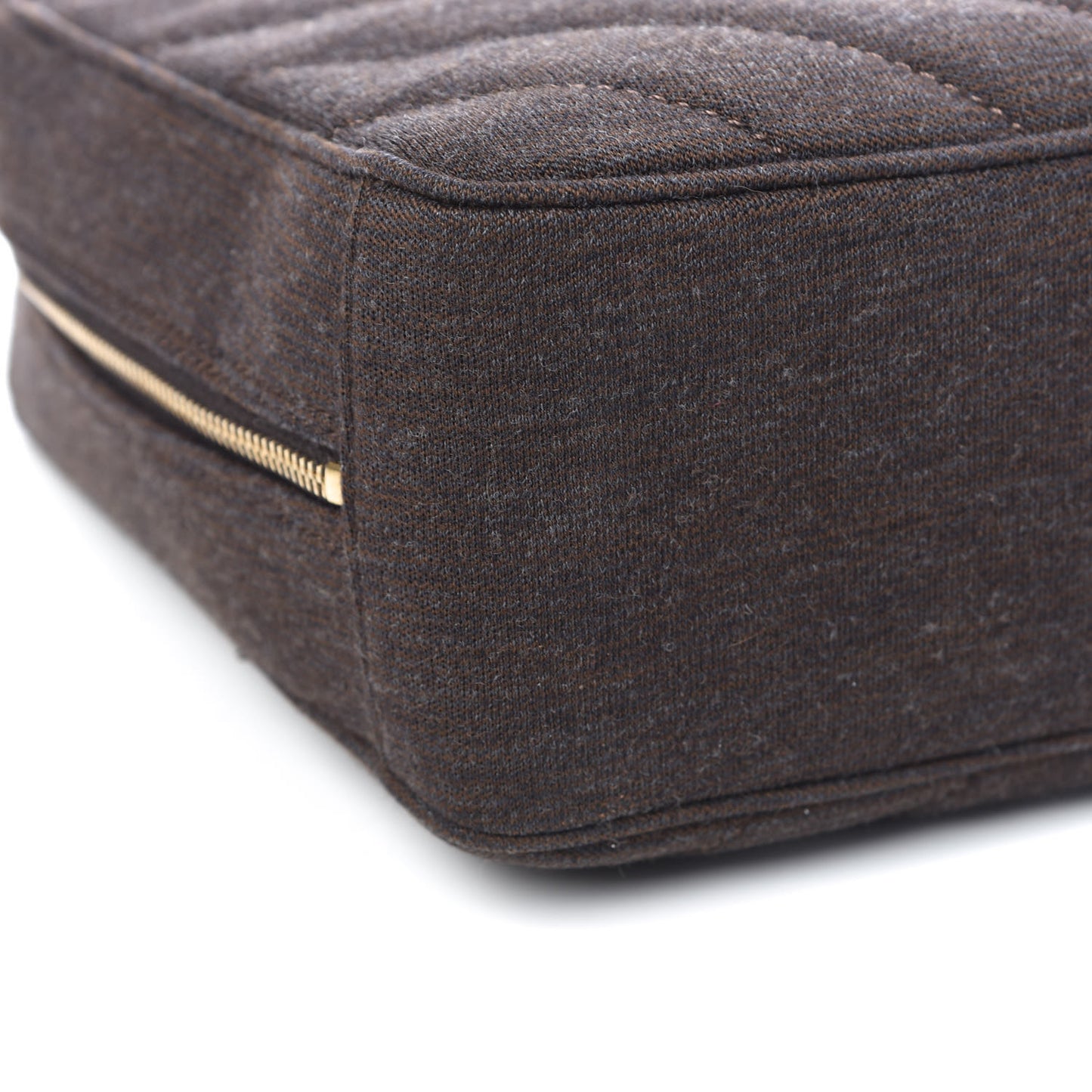 Jersey Chevron Quilted Camera Case Brown