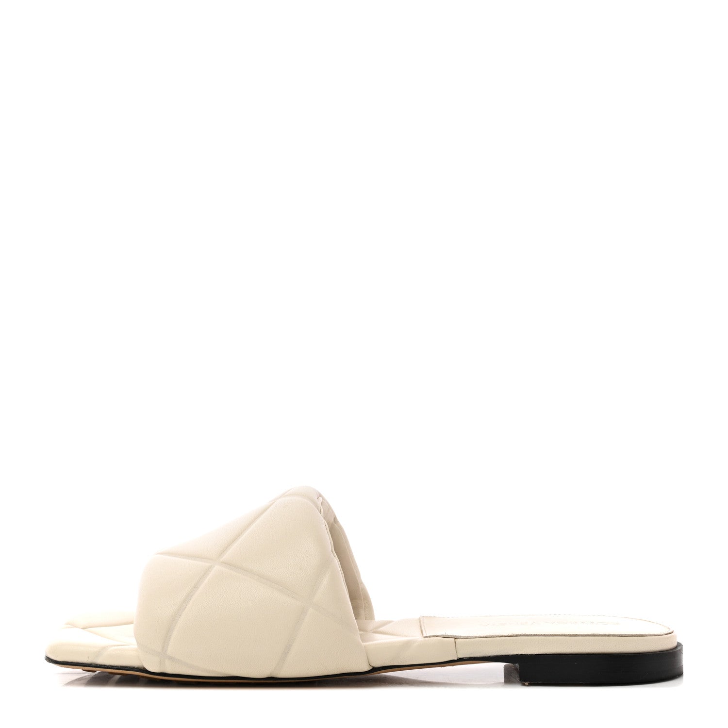 Bottega Veneta Nappa Quilted Rubber Lido Flat Sandals 38 Wax 1 of 13