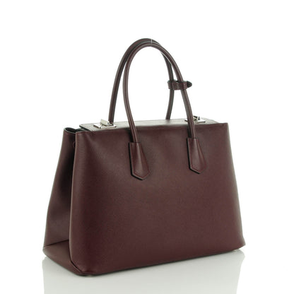 Prada Saffiano Cuir Twin Tote Granato 3 of 8