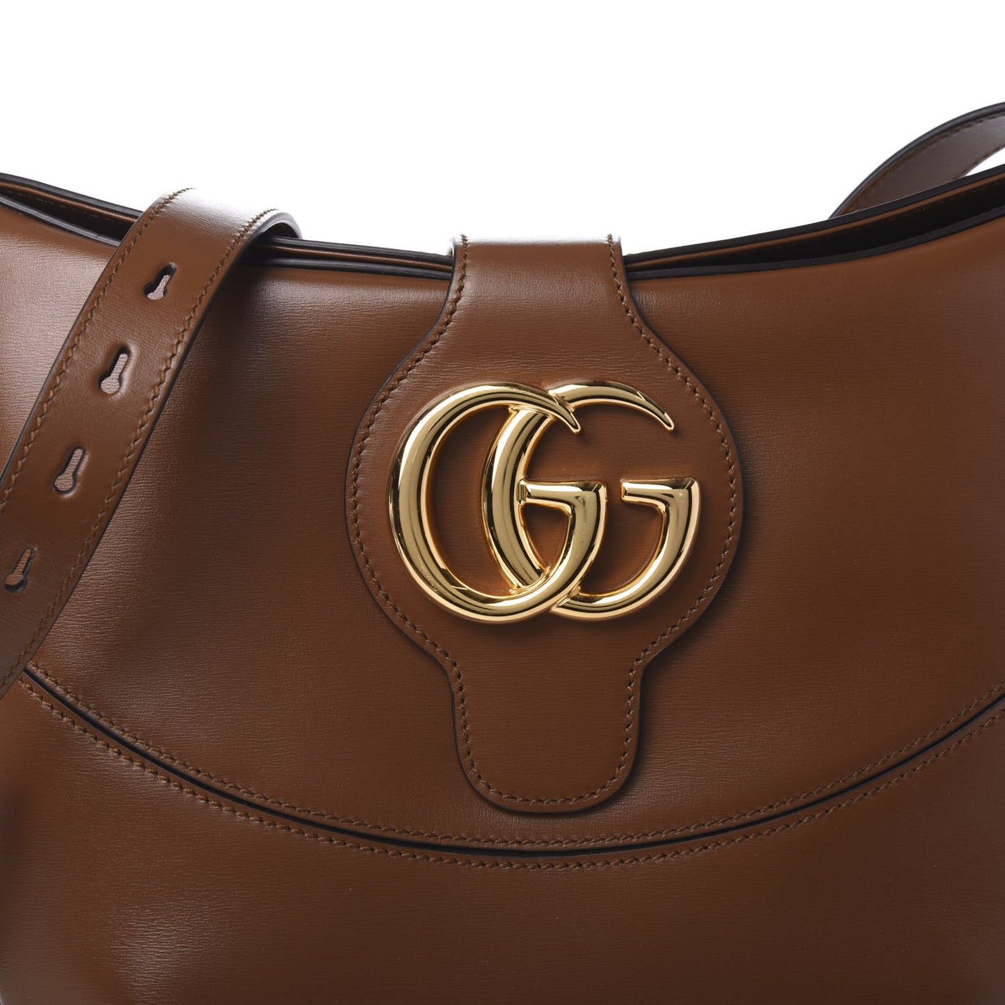 Boarded Plutone Calfskin Medium Arli Shoulder Bag Nocciola