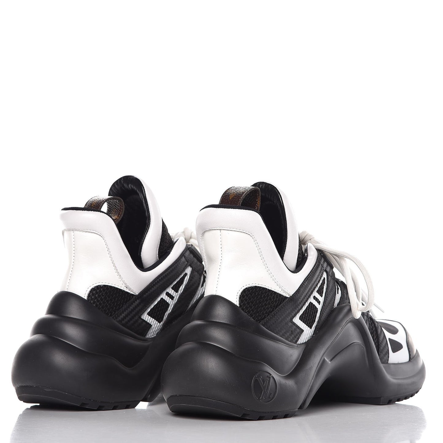 Calfskin Technical Nylon LV Archlight Sneakers 38.5 Black White