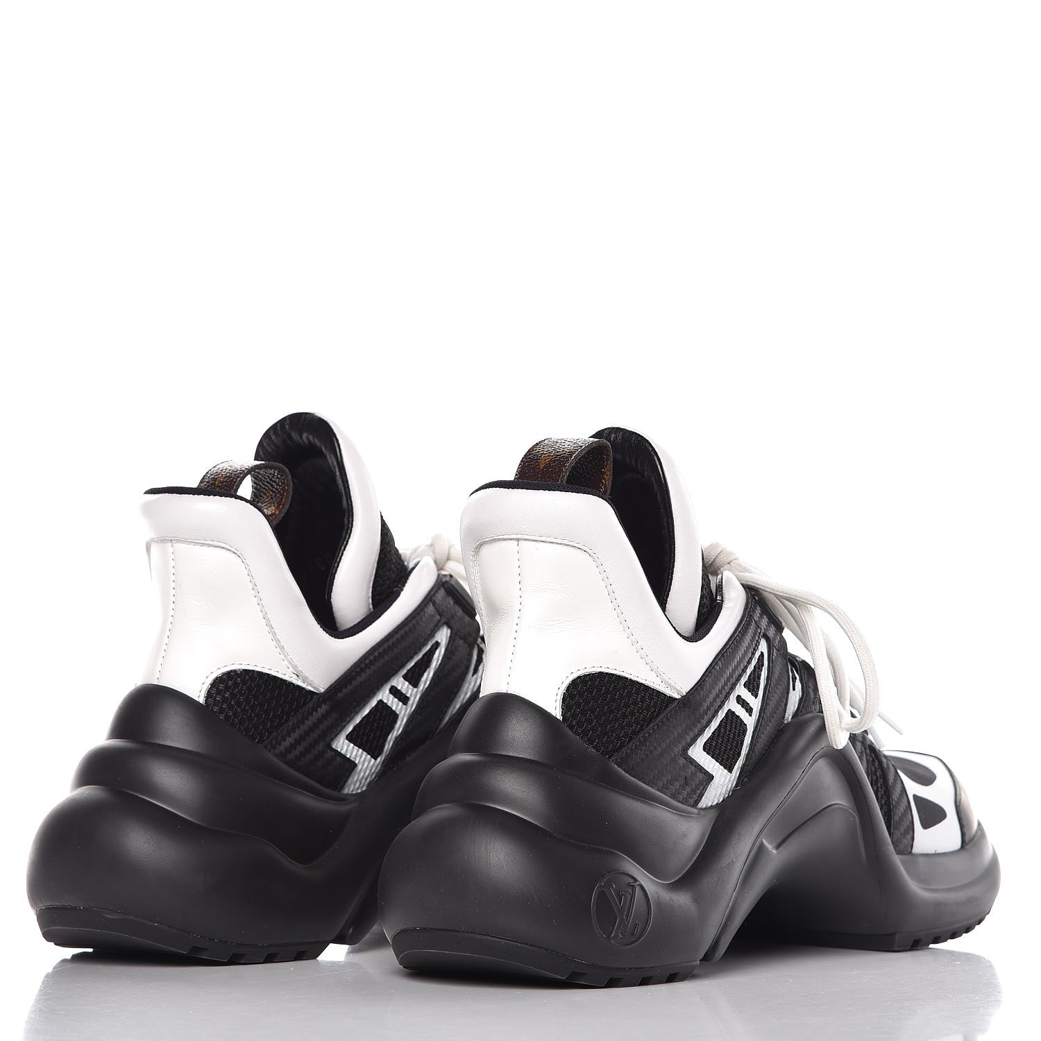 Louis Vuitton Calfskin Technical Nylon LV Archlight Sneakers 38.5 Black White 4 of 11