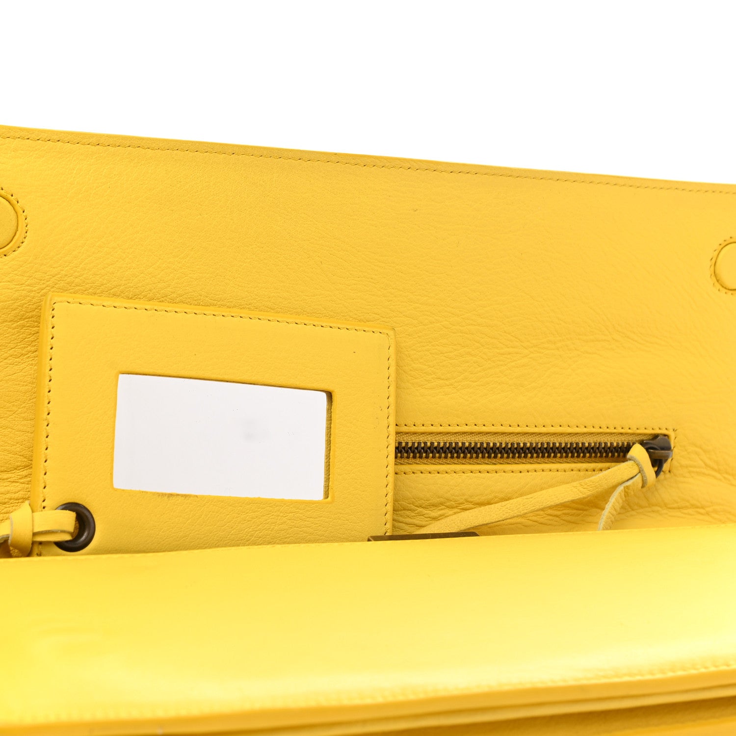 Balenciaga Calfskin Papier Wand Clutch Yellow 8 of 10