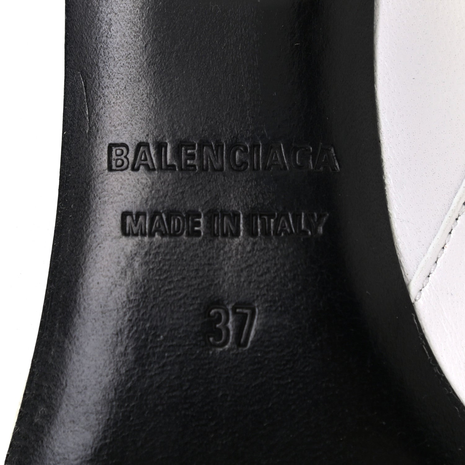 Balenciaga Shiny Sheepskin 20mm Oval Booties 37 White Black 6 of 11
