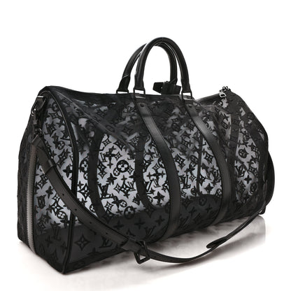 Louis Vuitton Monogram See Through Keepall Bandouliere 50 Black 3 of 11