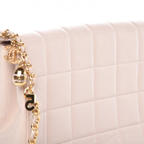 Chanel Lambskin Quilted Crystal Chocolate Bar Charm Flap Light Pink 10 of 12