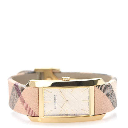 Burberry Stainless Steel Calfskin 25mm Heritage Nova Check Quartz Watch Gold BU9407 2 of 5
