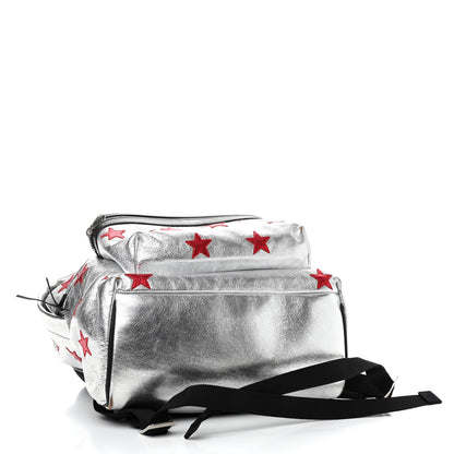 Saint Laurent Metallic Buffalo Star Hunting Backpack Silver Red 4 of 14