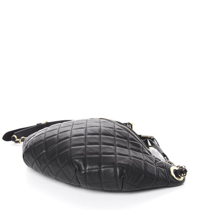 Chanel Lambskin Quilted Banane Waist Bag Fanny Pack Black 4 of 8