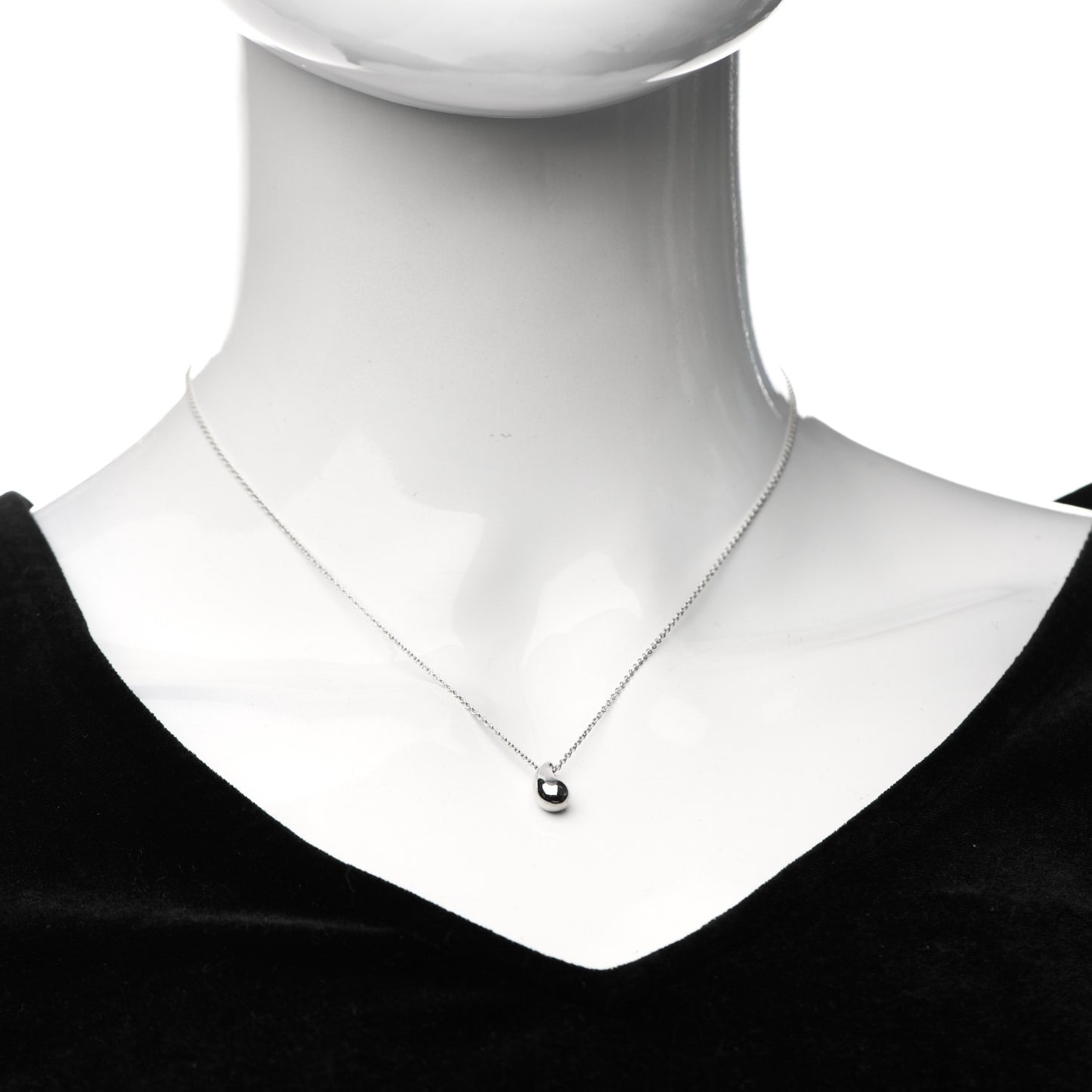 Sterling Silver 12mm Elsa Peretti Tear Drop Pendant Necklace