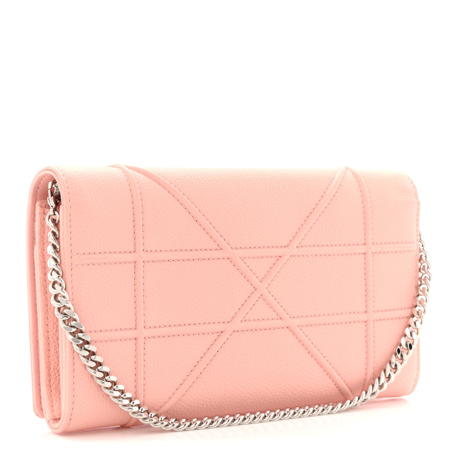 Christian Dior Grained Calfskin Diorama Wallet on Chain Pouch Nude 4 of 21