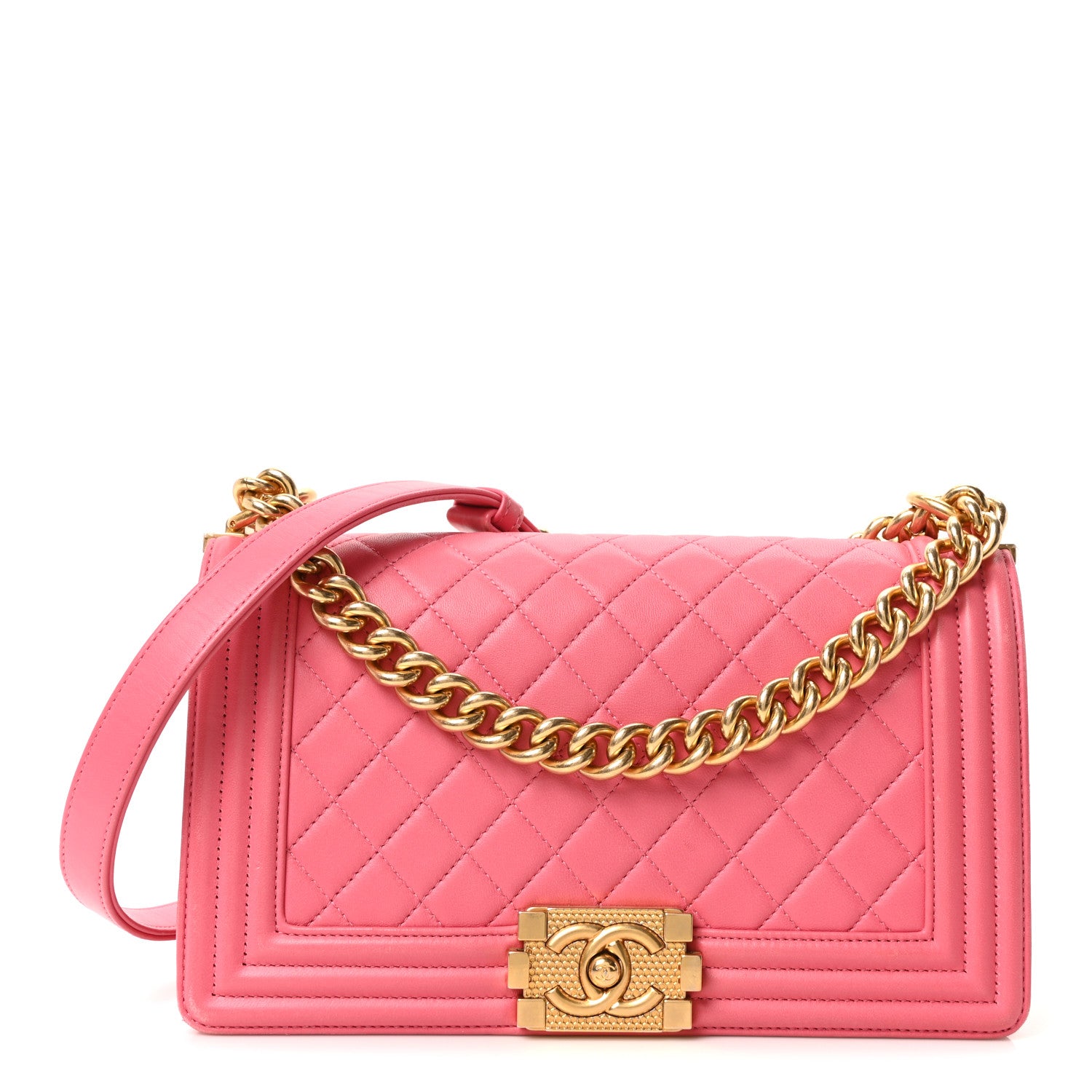 Chanel Lambskin Quilted Medium Boy Flap Fuchsia 1 of 10