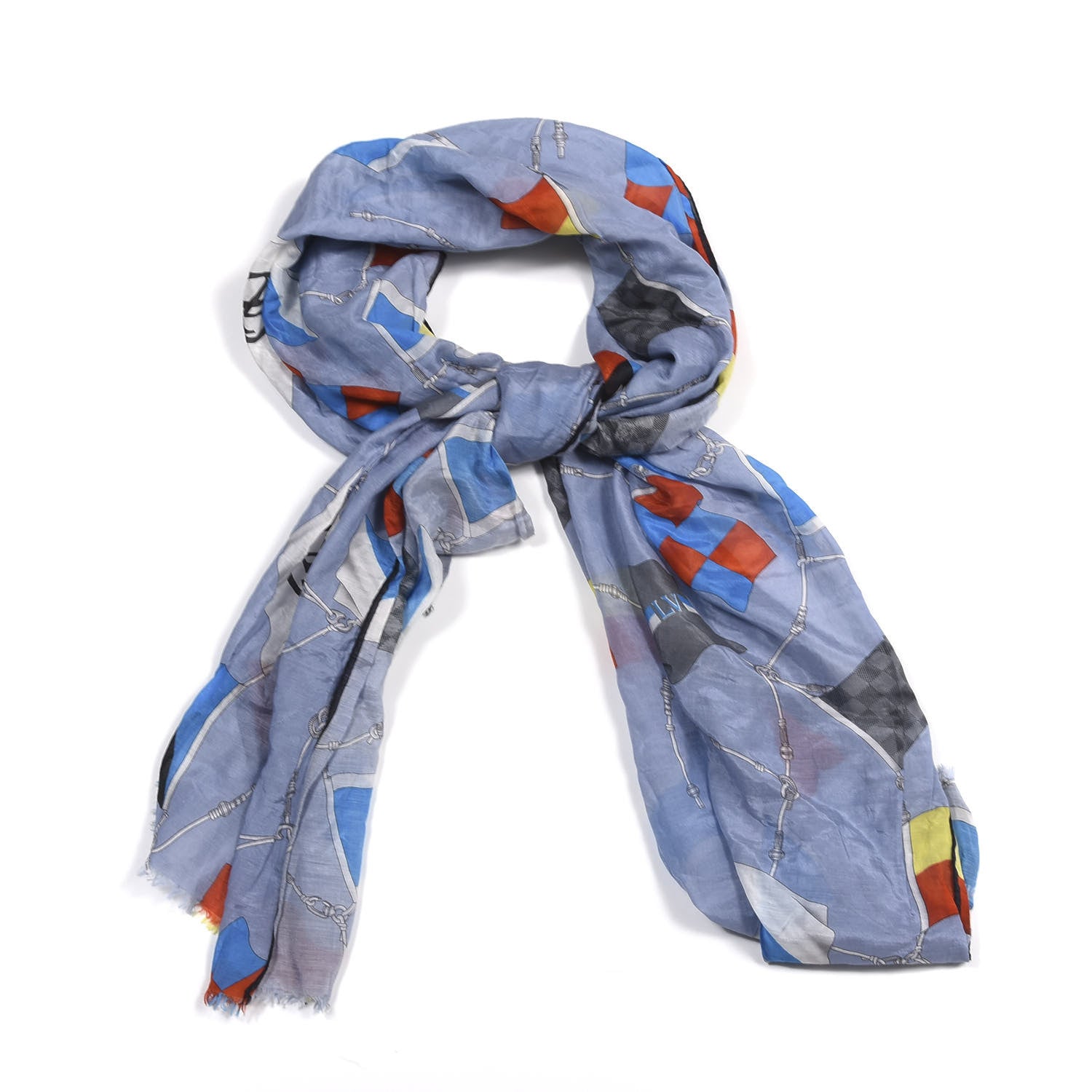 Louis Vuitton Cotton Silk LV Flags Scarf 1 of 3