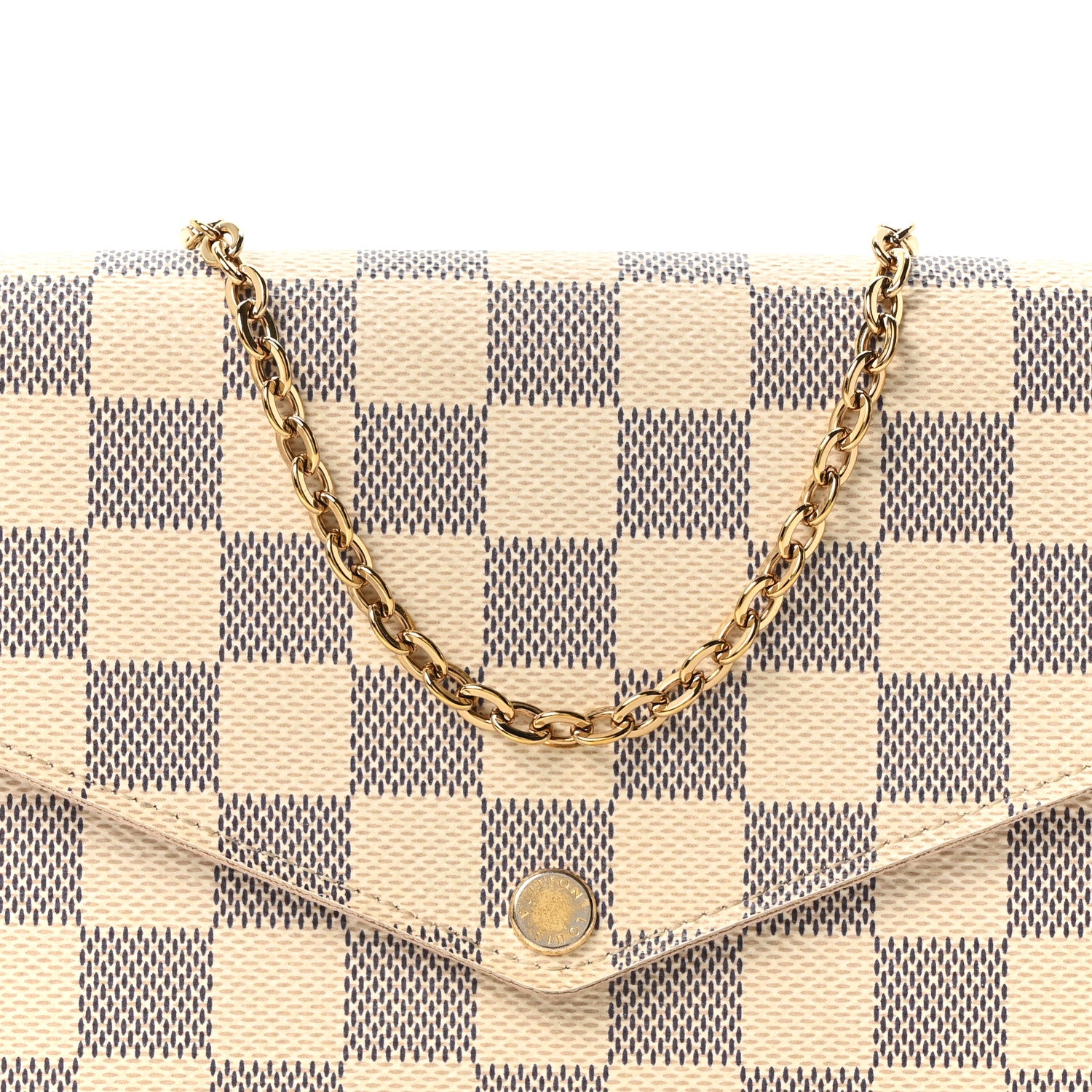 Louis Vuitton Damier Azur Pochette Felicie Chain Wallet Rose Ballerine 9 of 11