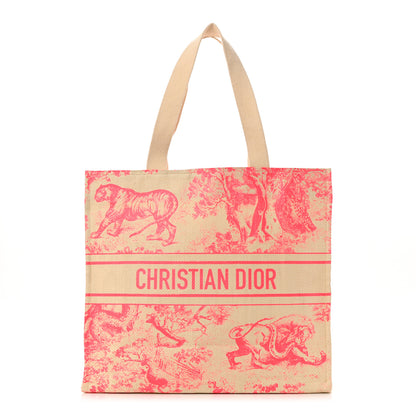 Christian Dior Straw Dioriviera Tote Pink 1 of 8